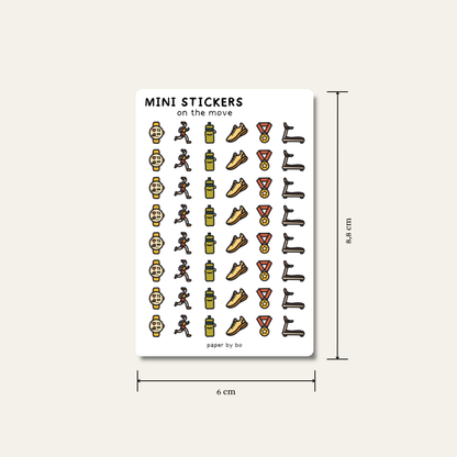 On the move mini stickers