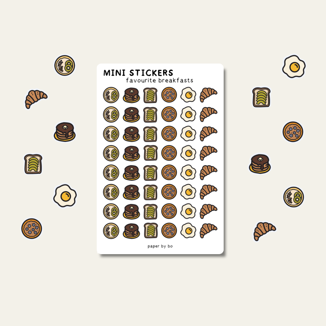 Favourite breakfasts mini stickers