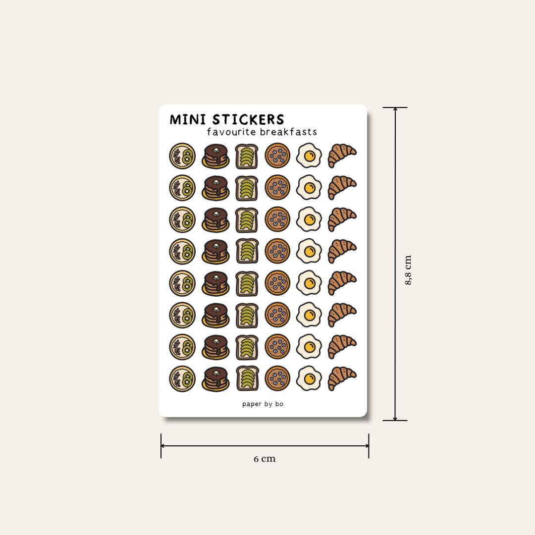 Favourite breakfasts mini stickers
