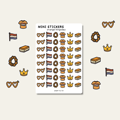 Orange kingsday mini stickers