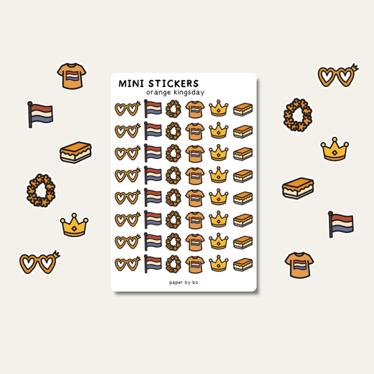 Orange kingsday mini stickers