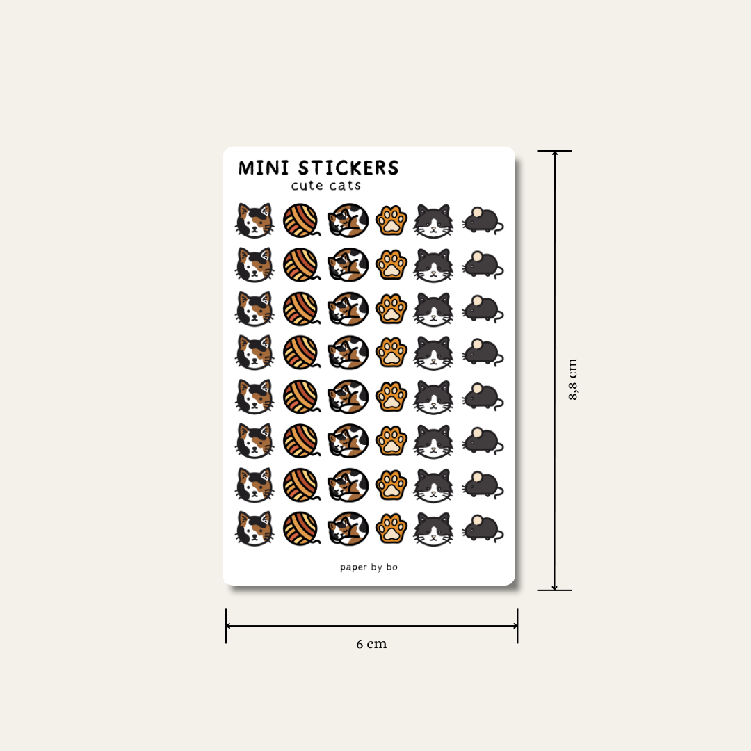 Cute cats mini stickers