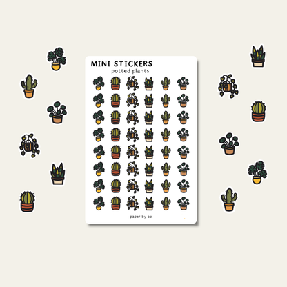 Potted plants mini stickers