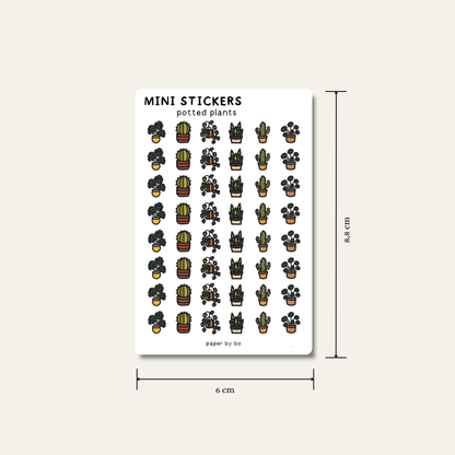 Potted plants mini stickers