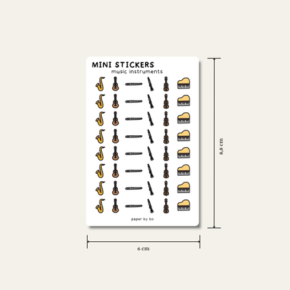 Music instruments mini stickers