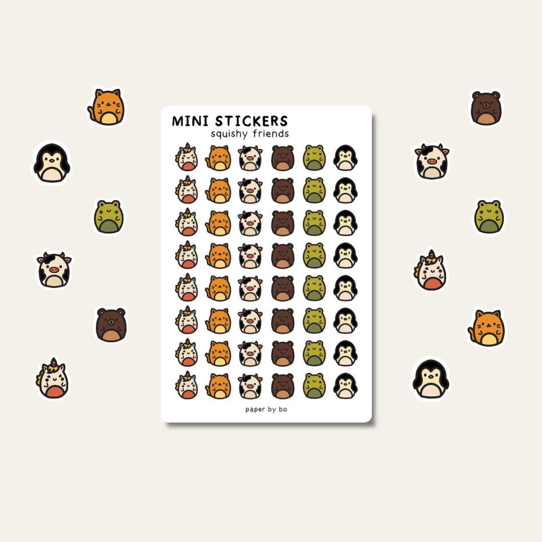 Squishy friends mini stickers