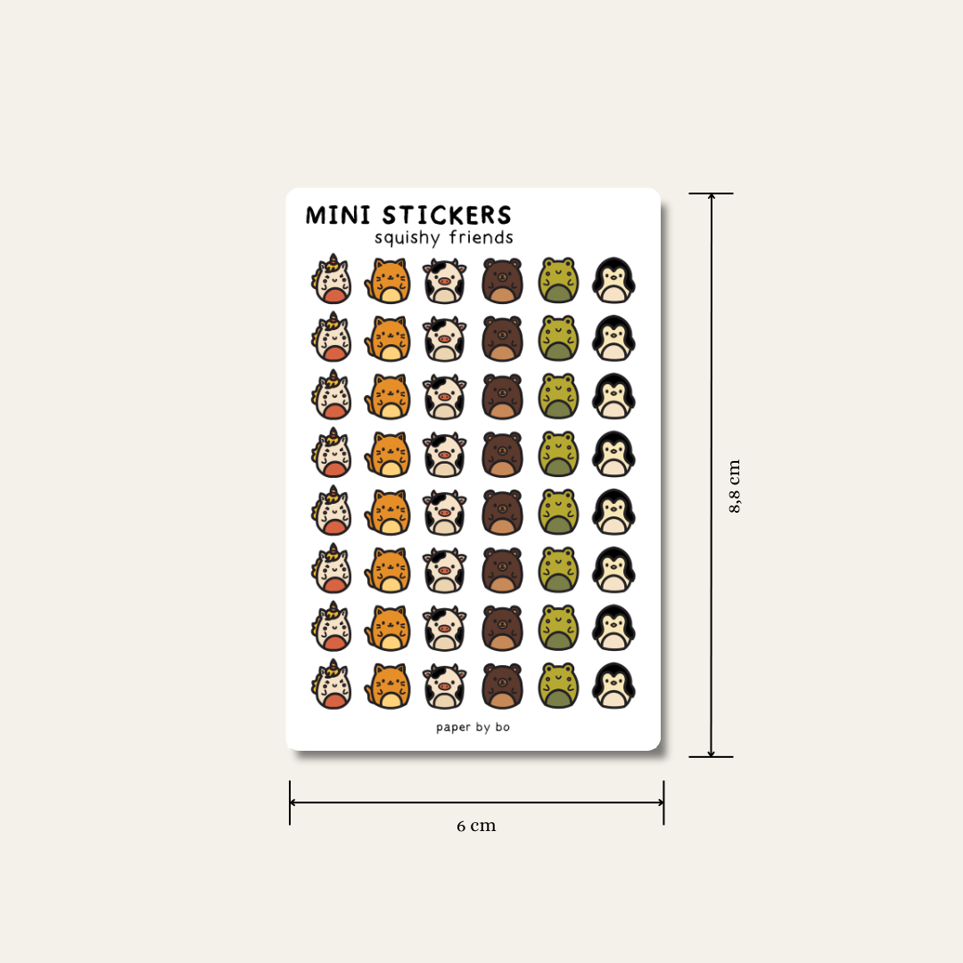 Squishy friends mini stickers