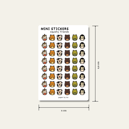 Squishy friends mini stickers