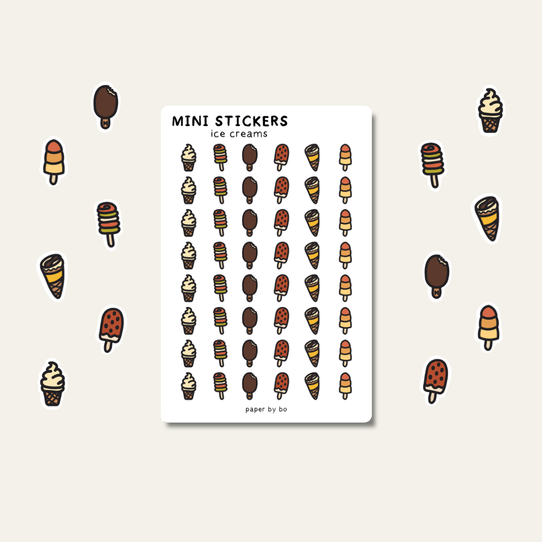 Ice creams mini stickers