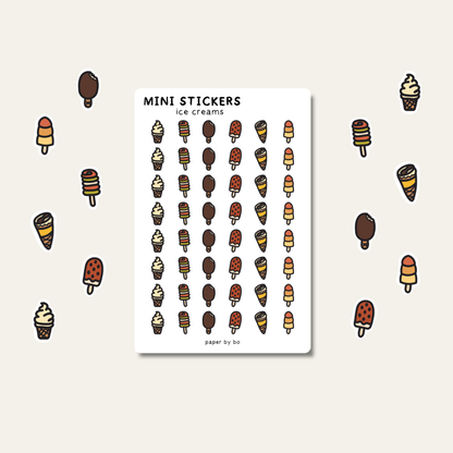 Ice creams mini stickers