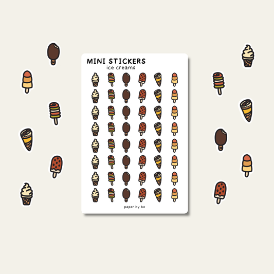 Ice creams mini stickers