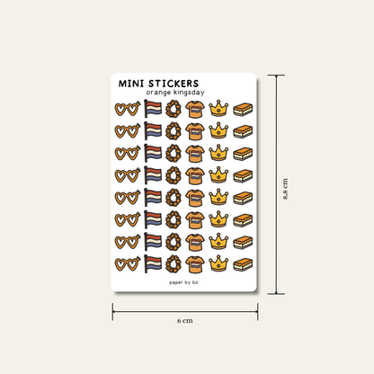 Orange kingsday mini stickers