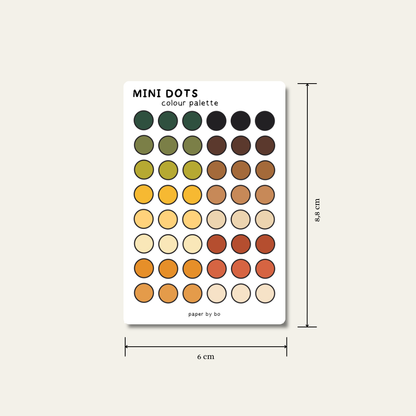Dots colour palette mini stickers