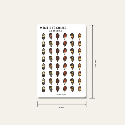 Ice creams mini stickers