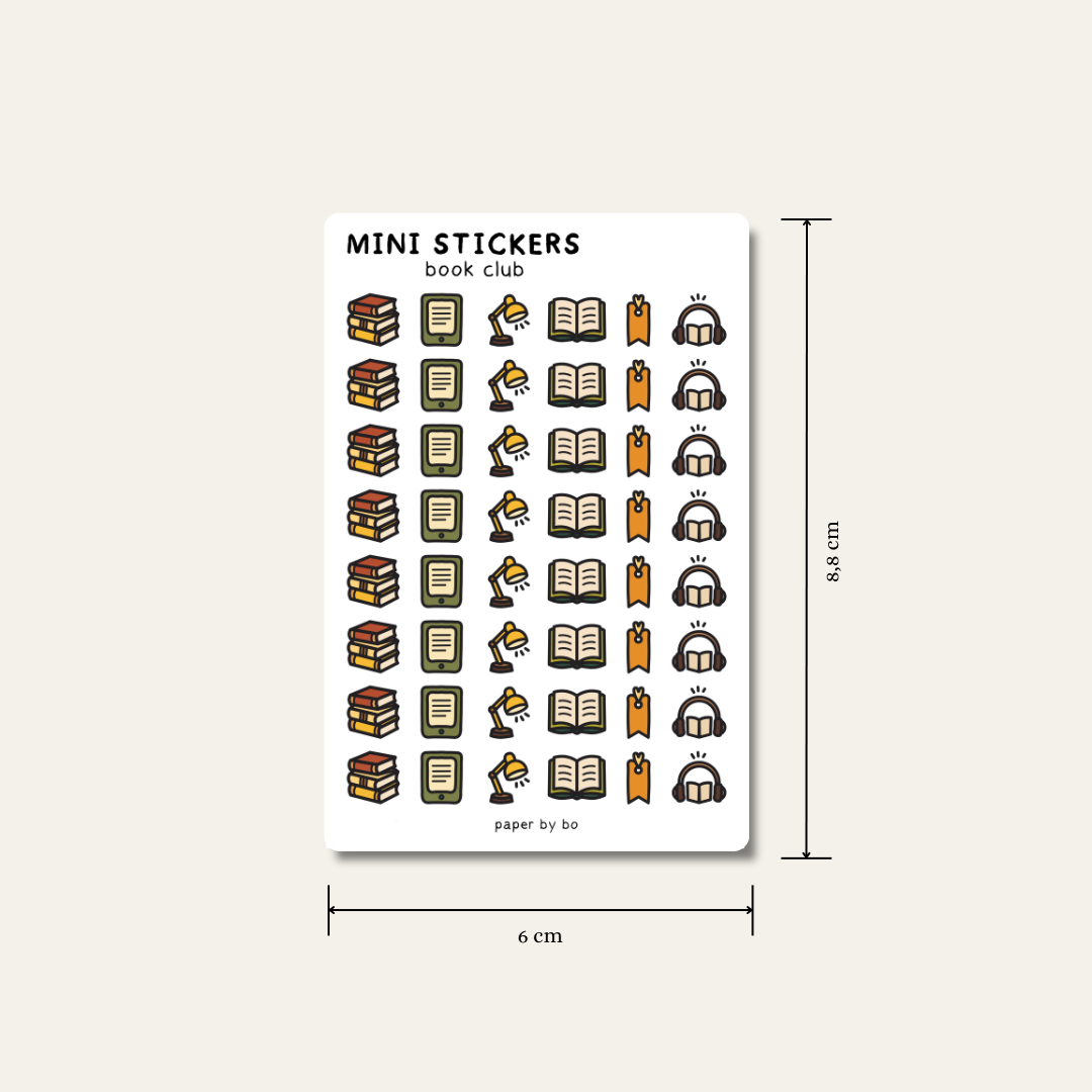 Book club mini stickers