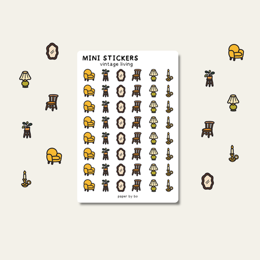 Vintage living mini stickers