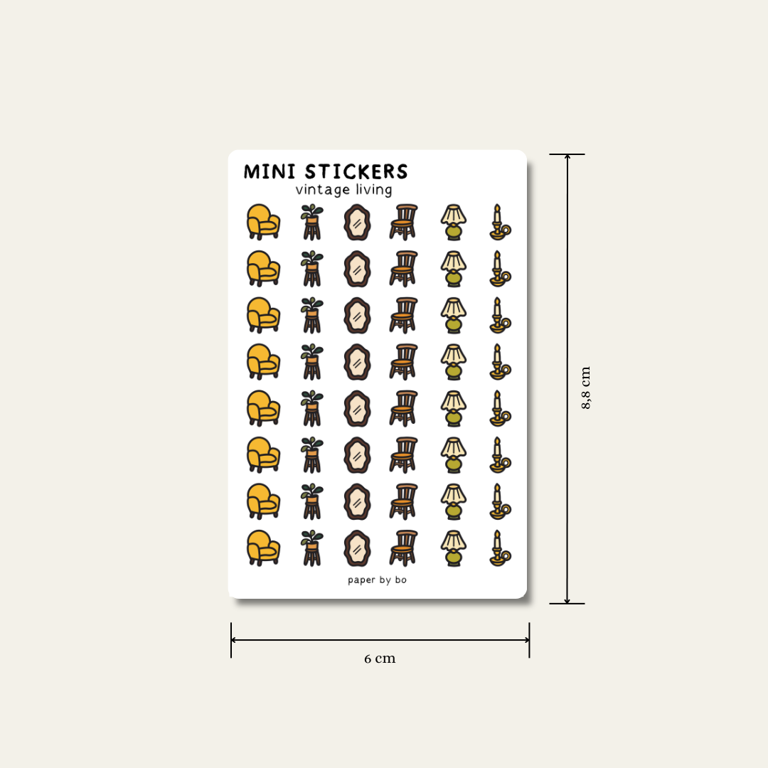 Vintage living mini stickers