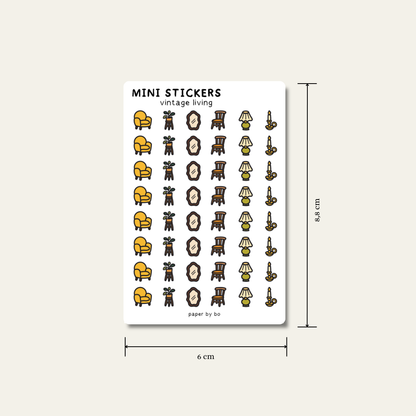 Vintage living mini stickers
