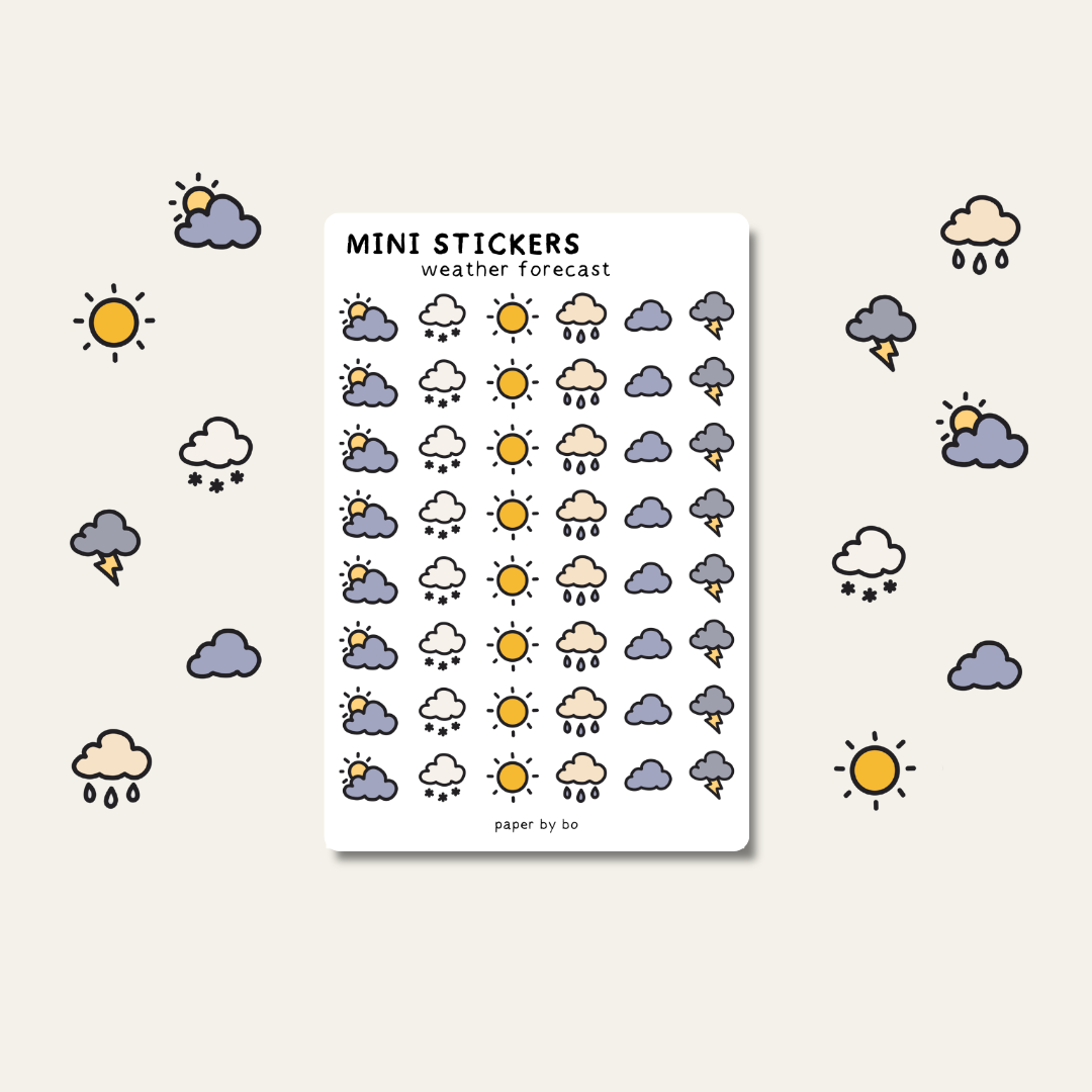 Weather forecast mini stickers