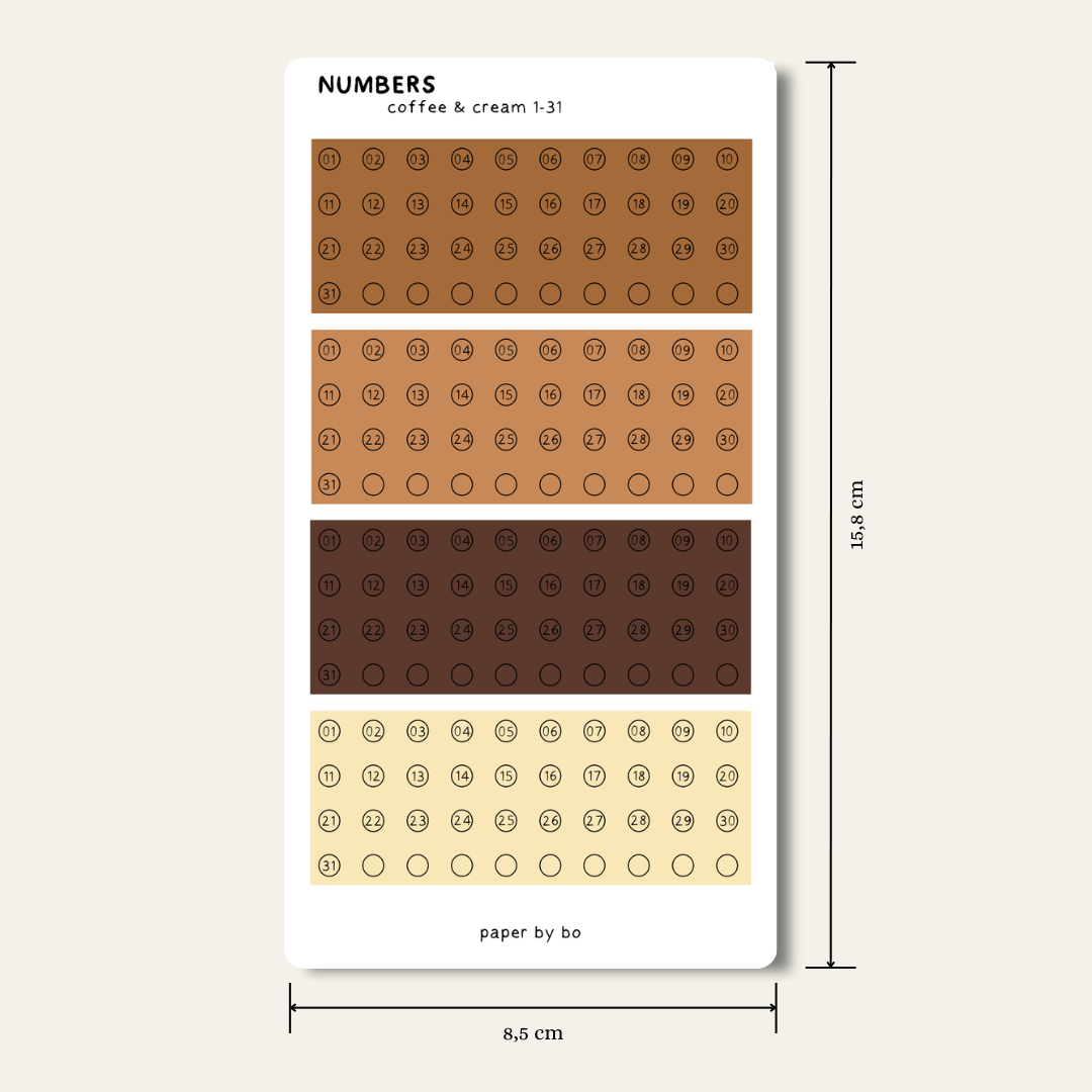 Numbers stickers | 1-31