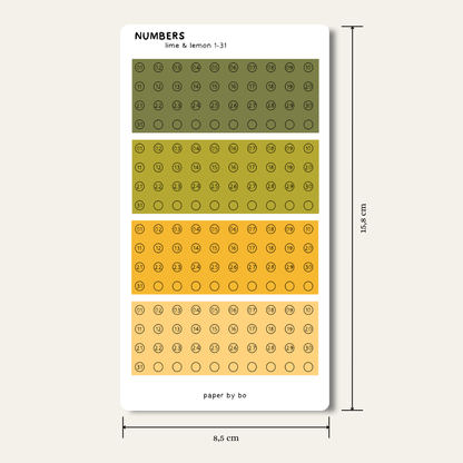 Numbers stickers | 1-31
