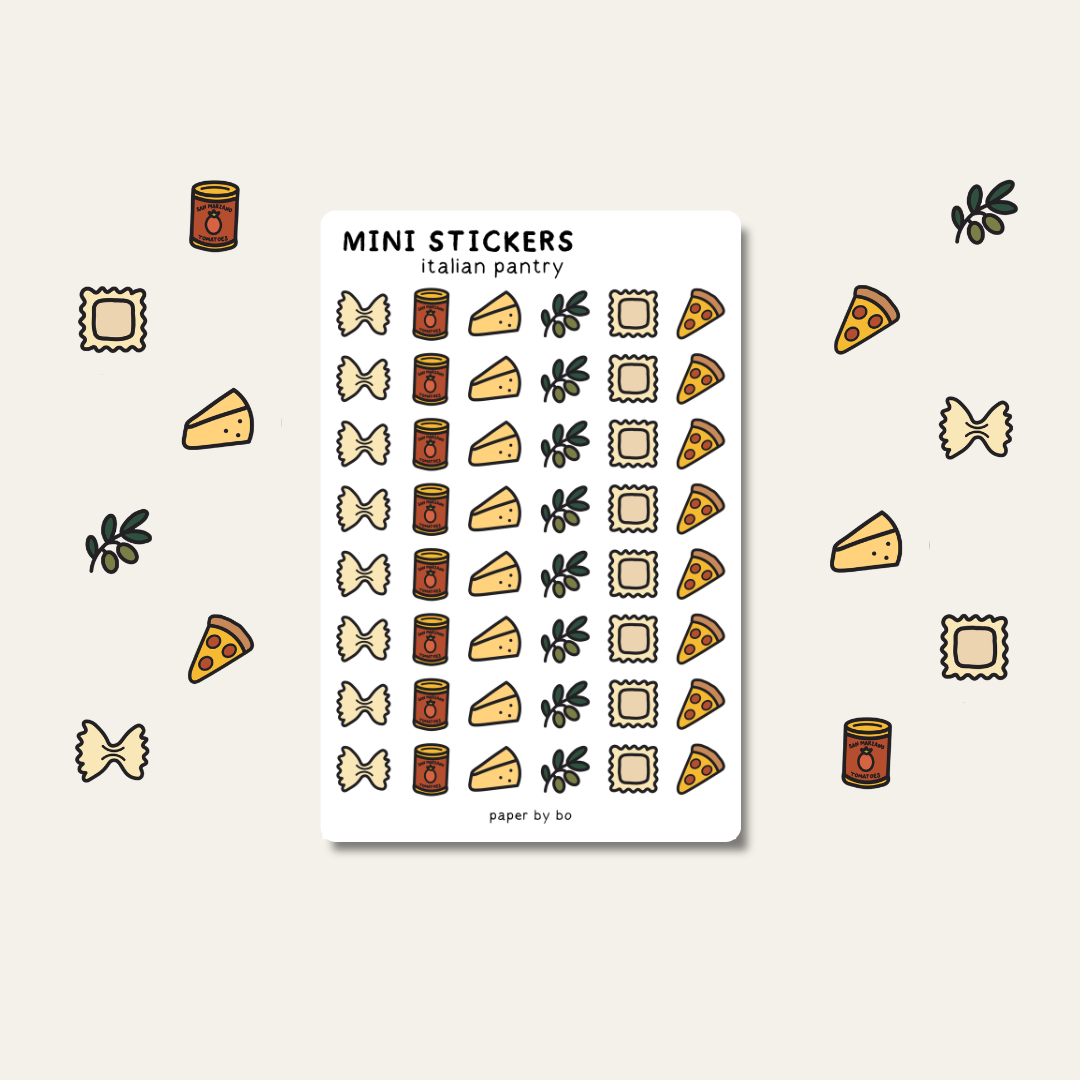 Italian pantry mini stickers