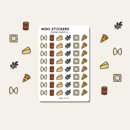 Italian pantry mini stickers