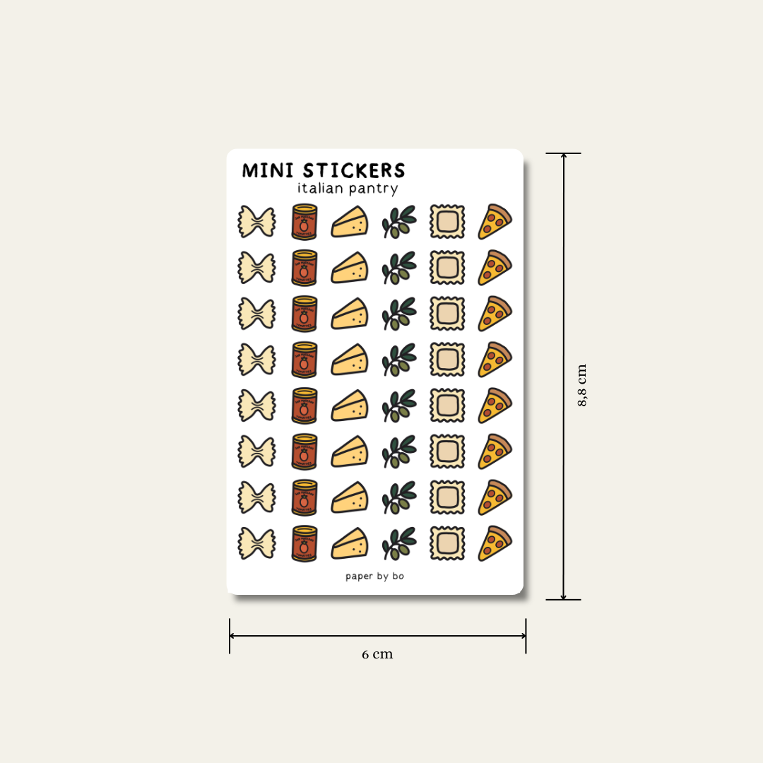 Italian pantry mini stickers