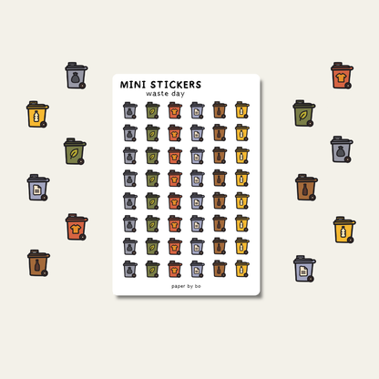 Waste day mini stickers