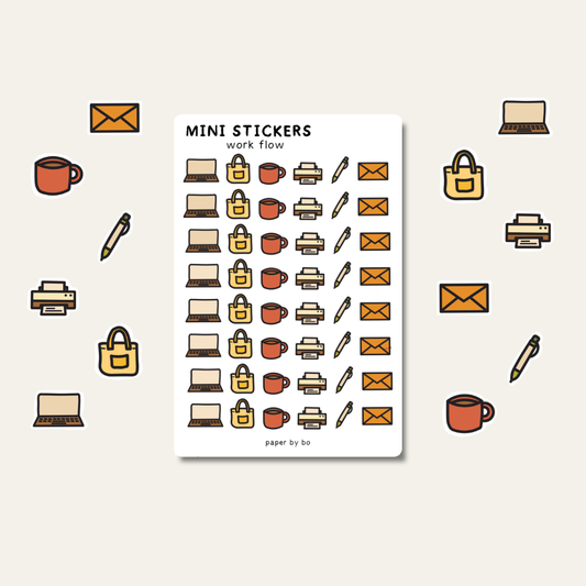 Work flow mini stickers