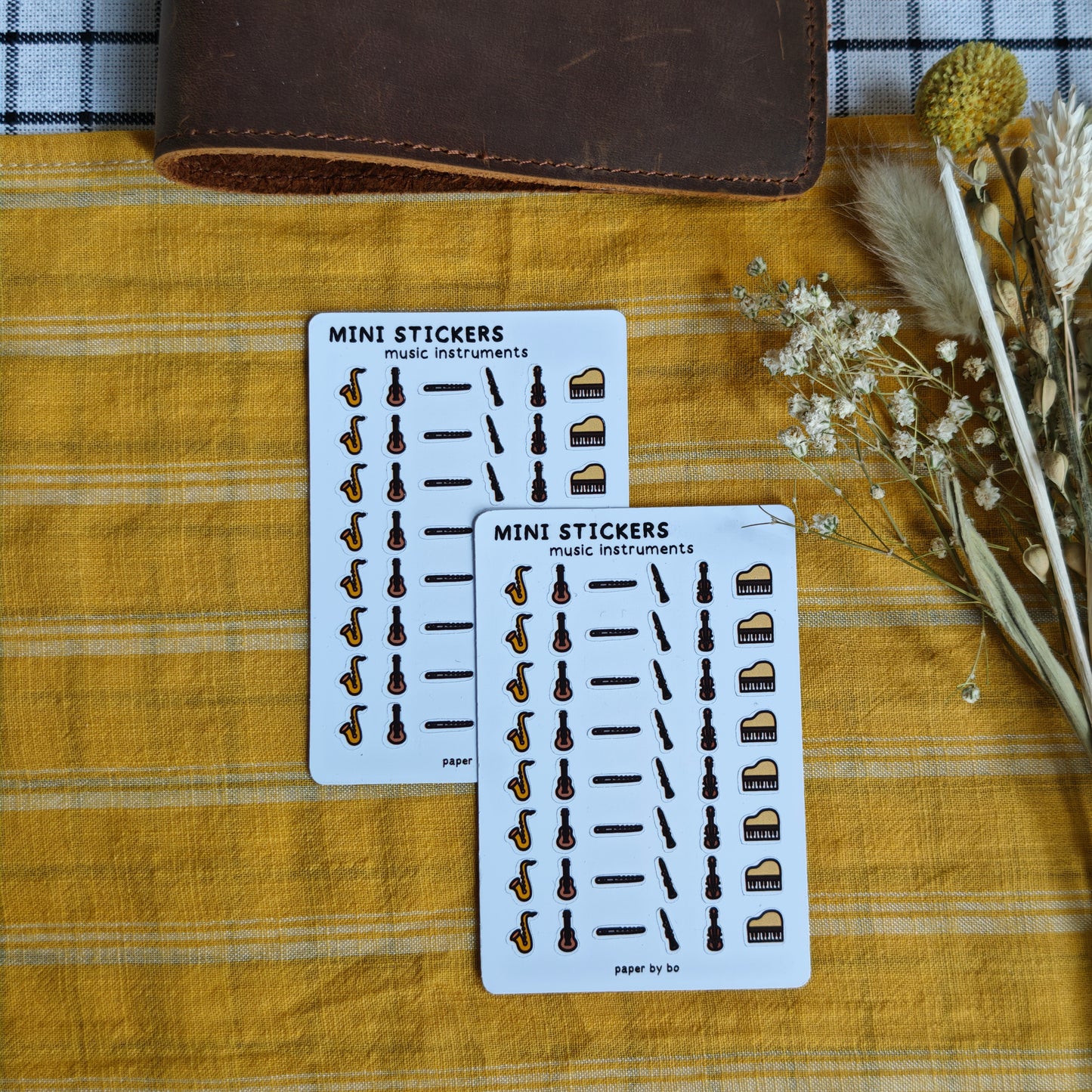 Music instruments mini stickers
