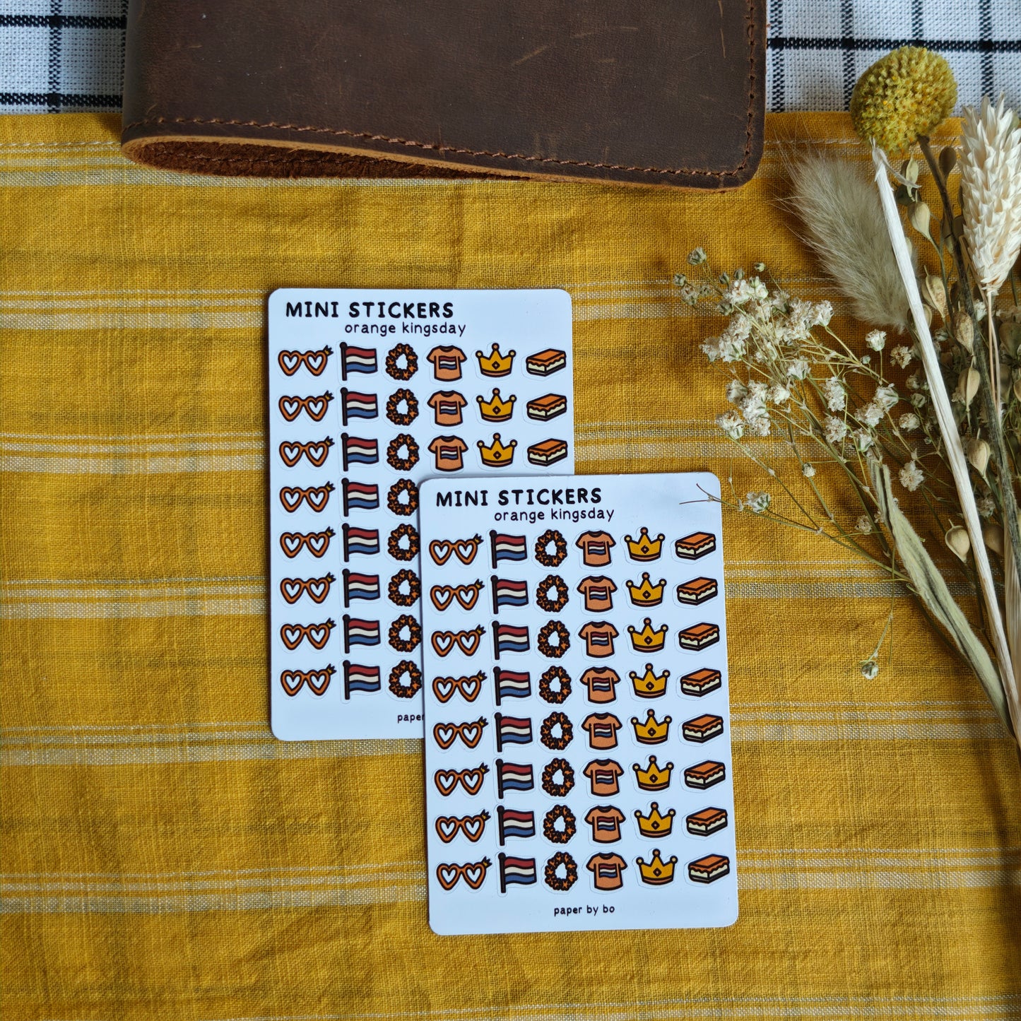 Orange kingsday mini stickers