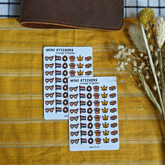 Orange kingsday mini stickers