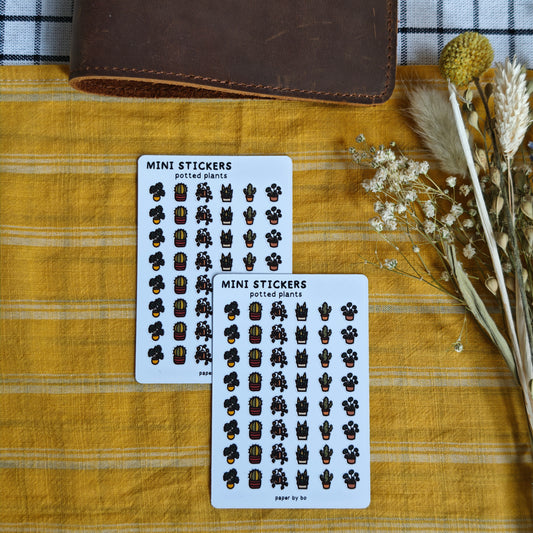 Potted plants mini stickers