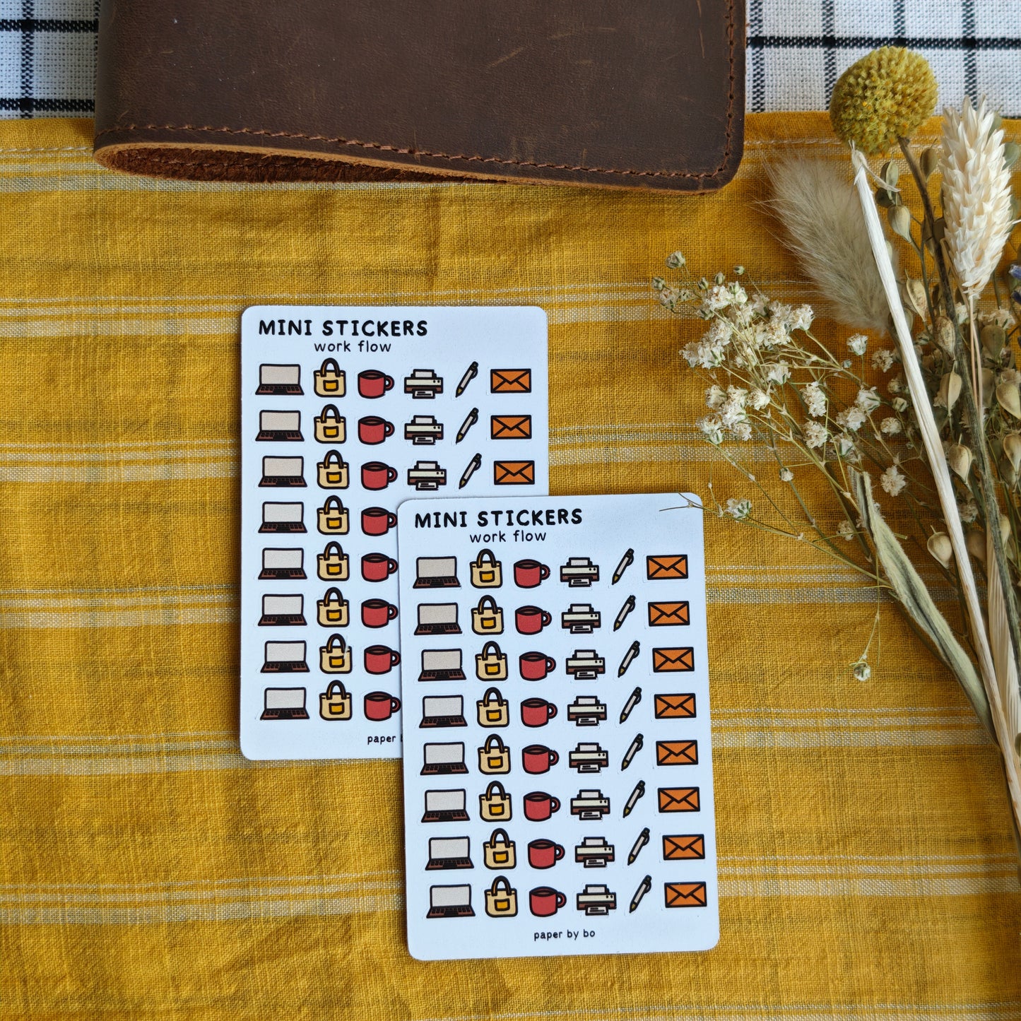 Work flow mini stickers