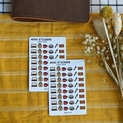Work flow mini stickers