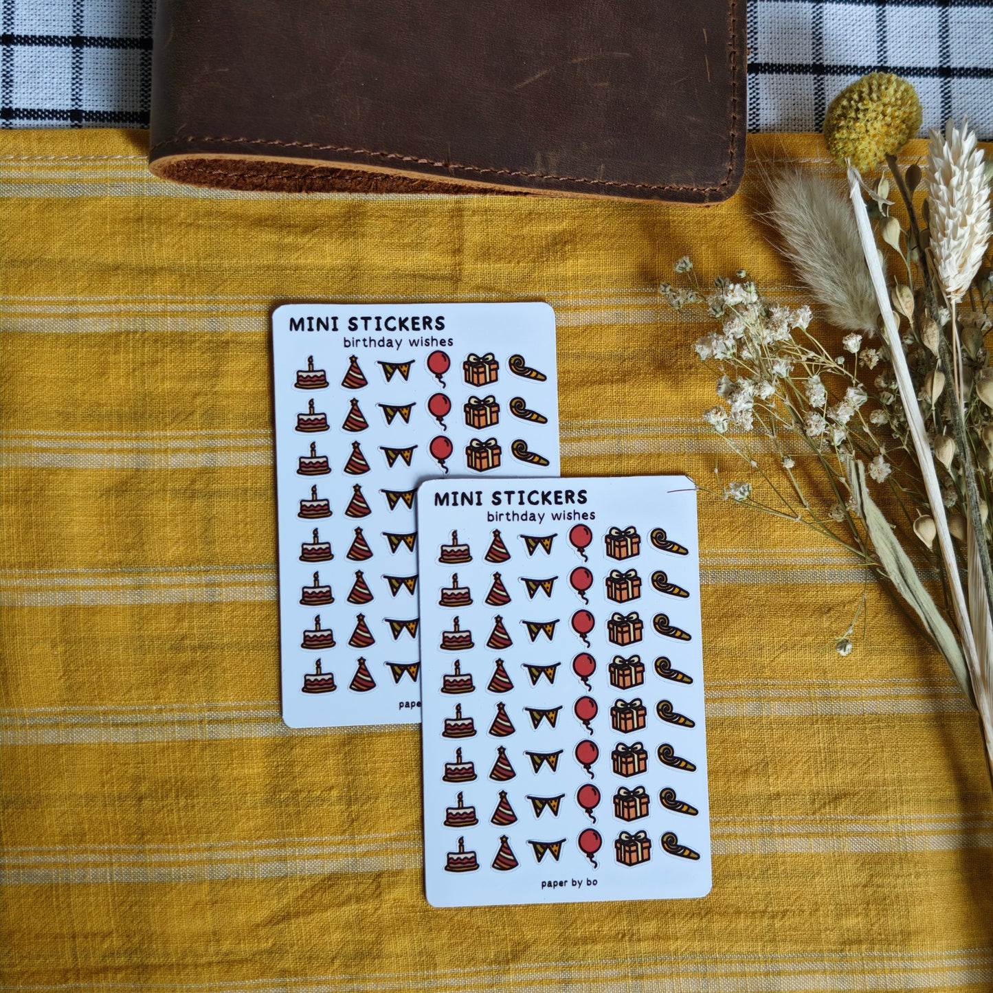 Birthday wishes mini stickers