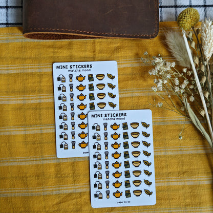Matcha mood mini stickers