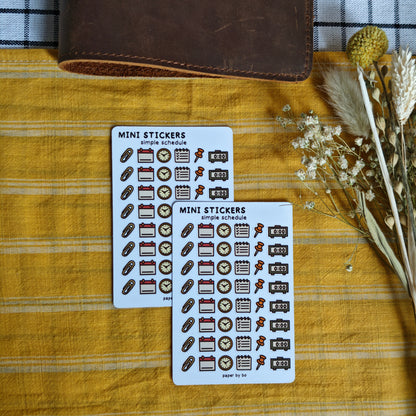 Simple schedule mini stickers