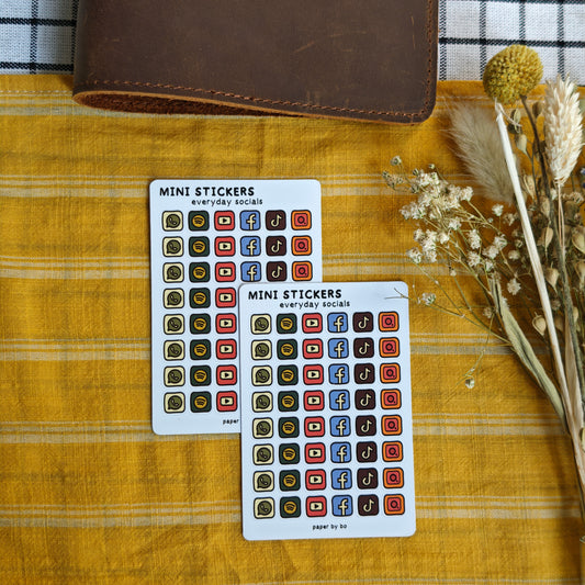 Everyday socials mini stickers