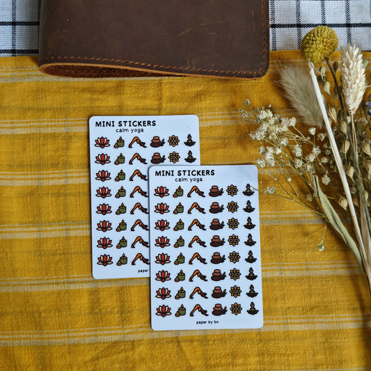 Calm yoga mini stickers
